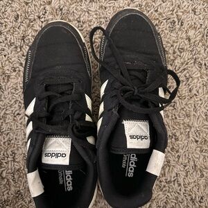 adidas Black Sneakers with White Stripes